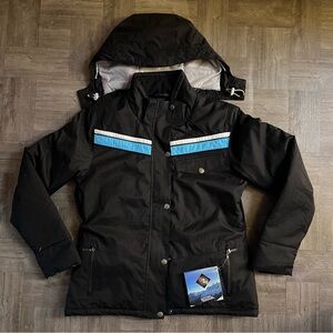 NEW b360 Waterproof Phantom Snowboard Ski Jacket Blue Women’s Large Hood $170